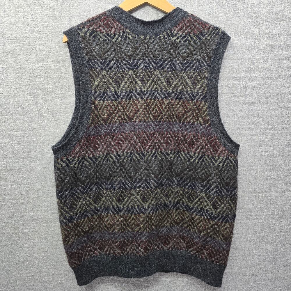 Peruvian Connection Multicolor Wool Knit Button Vest - Picture 2 of 5